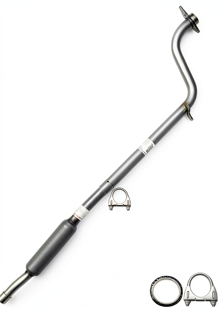 Stainless steel exhaust resonator close-up