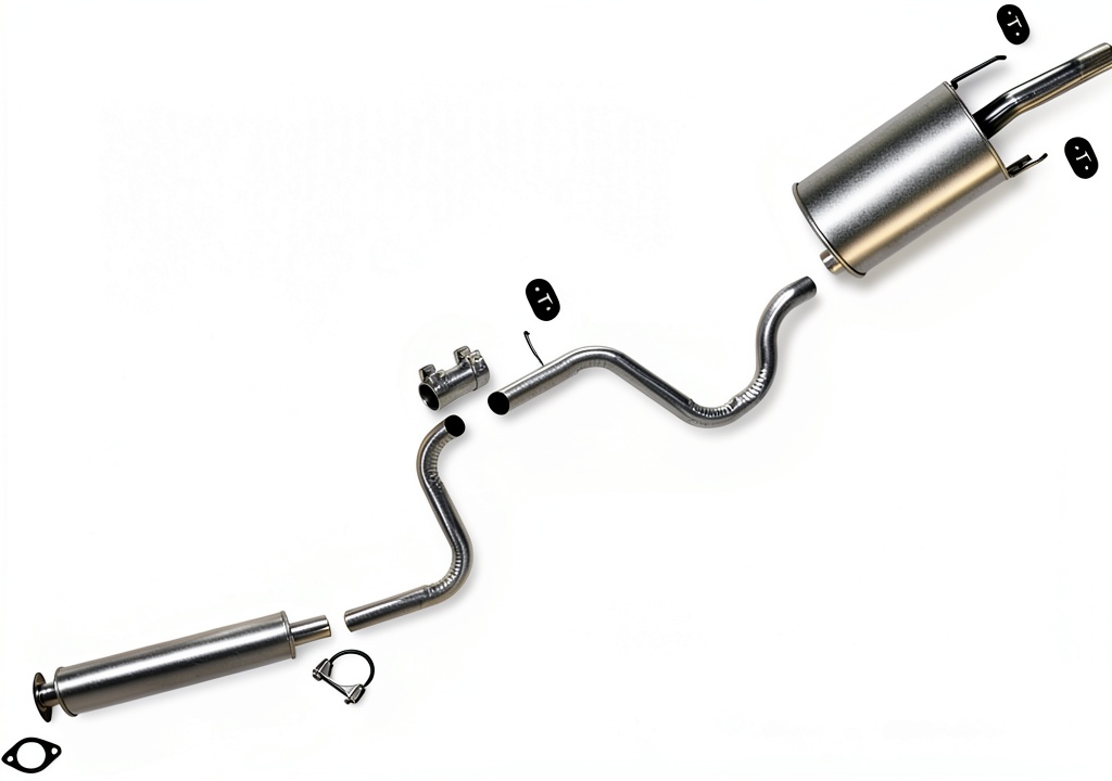 Installing MAC Exhaust Resonator Replacement for Automotive on a wooden workbench