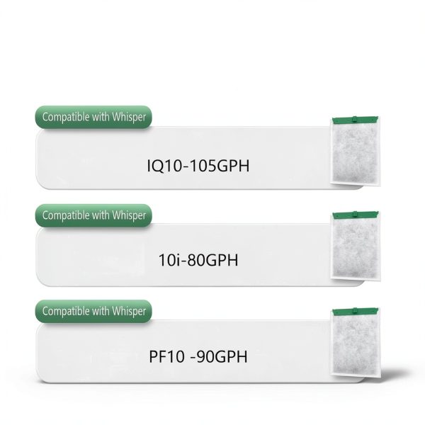 Aquarium Filter Cartridge Compatible with Whisper Power Filters,Replacement Filter Cartridges for IQ10-105GPH (Medium, 3-Pack)-1