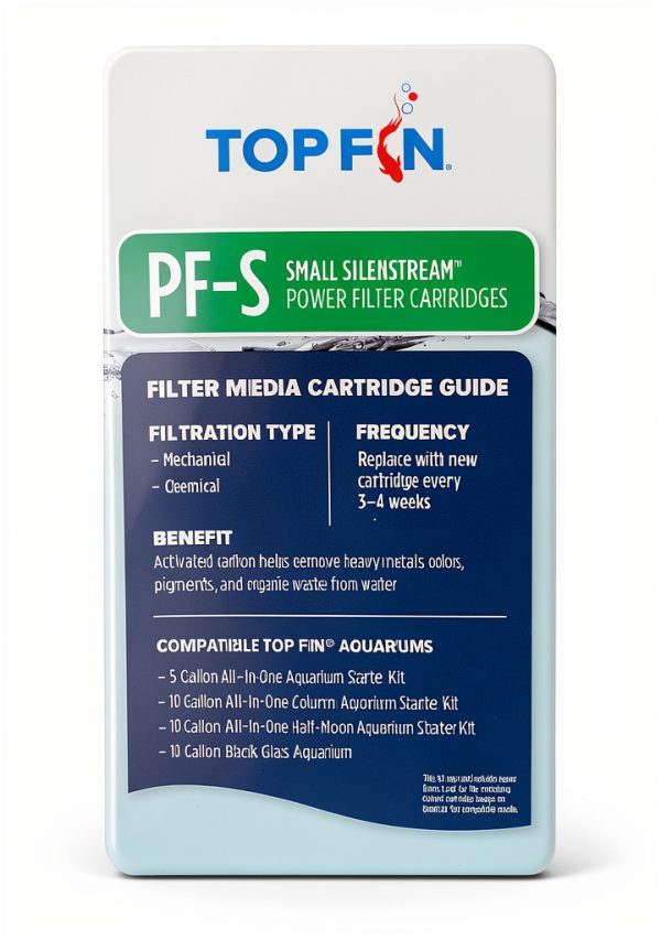 Top Fin Silenstream PF-S Small Filter Cartridges (6 Count) Refill for PF10 Power Filters (5.5in x 3.1in)-3