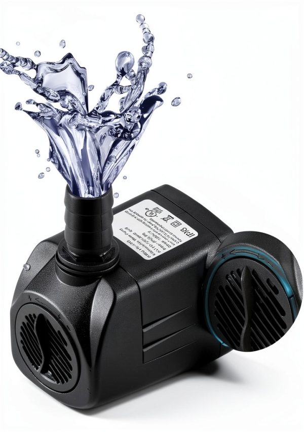 Fountain Pump, 400GPH Submersible , Durable 25W Outdoor Water Pump with 6.5ft Power Cord, 3 Nozzles for Aquarium, Pond, Fish Tank, Water Pump Hydroponics, Backyard Fountain-1