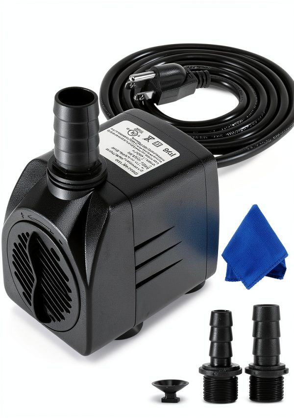 Fountain Pump, 400GPH Submersible , Durable 25W Outdoor Water Pump with 6.5ft Power Cord, 3 Nozzles for Aquarium, Pond, Fish Tank, Water Pump Hydroponics, Backyard Fountain-0
